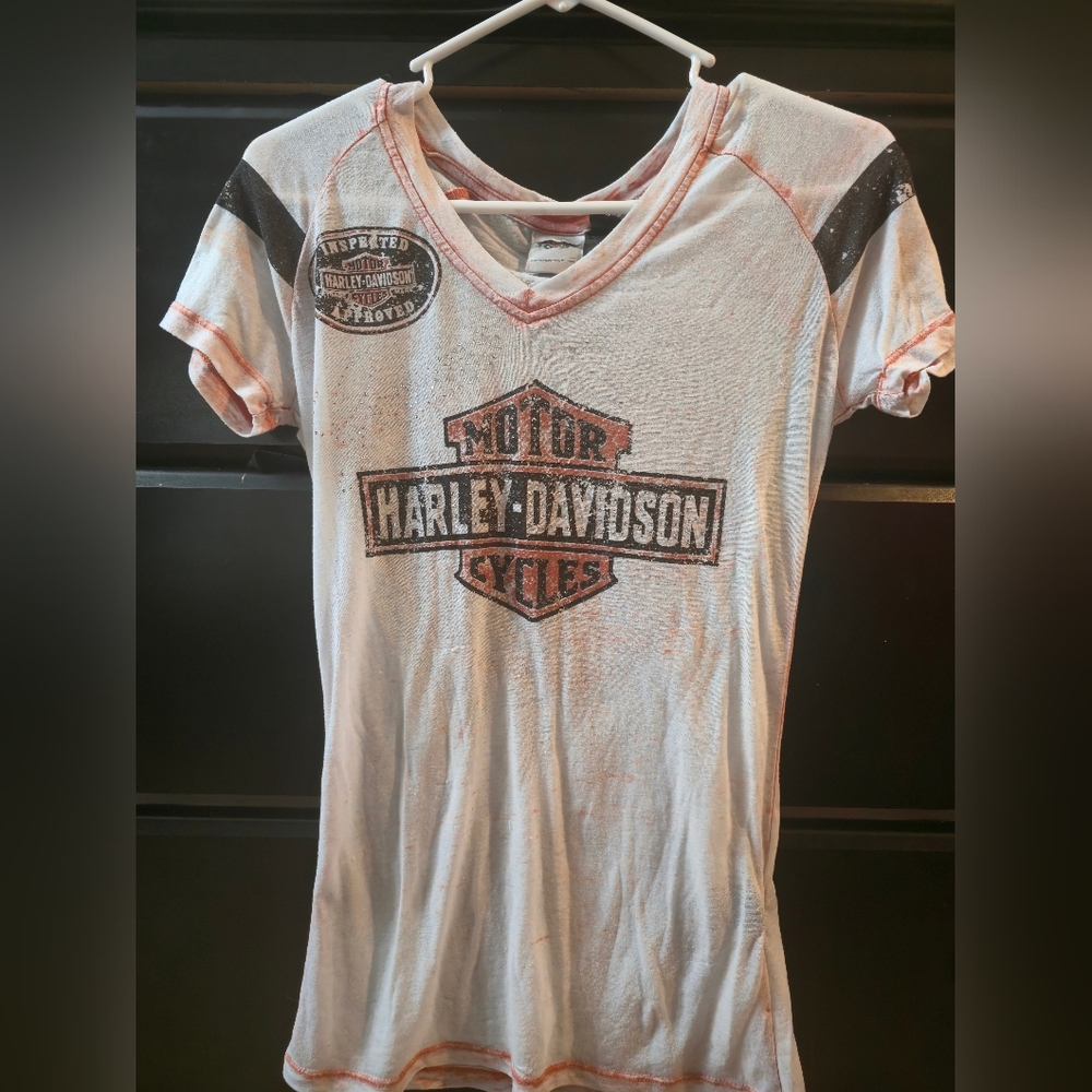 Harley-Davidson White and Black T-Shirt